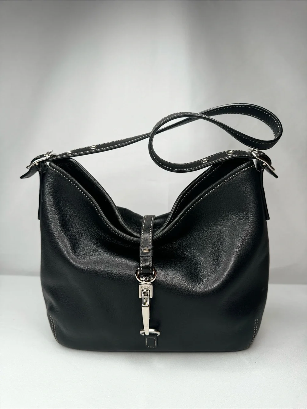 Coach Soho Black Leather Buckle Hobo Shoulder Bag
